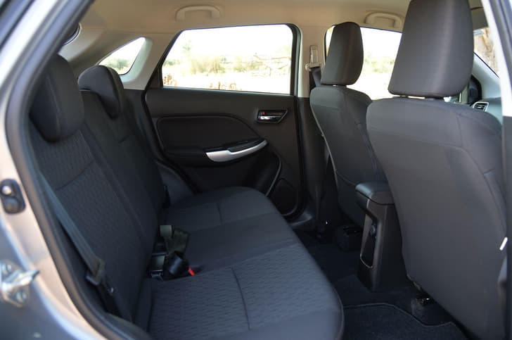 The rear seat is spacious and offers good legroom and can seat three abreast though headroom can get a bit tight.
