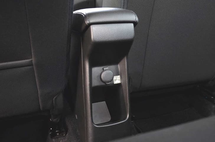 Rear seat passengers have access to a 12V charging socket.