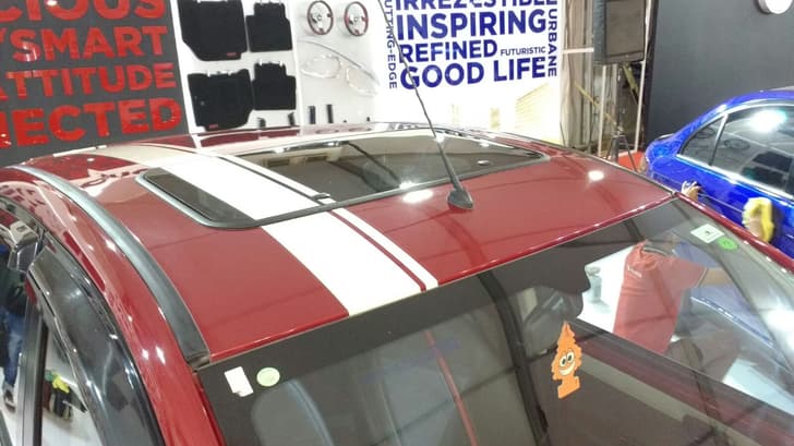 Tata Nano with sunroof. 