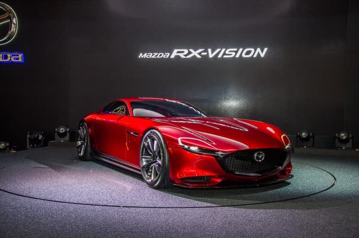 Mazda RX Vision Concept right hand side front three-quarters view.