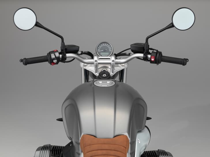 BMW R nineT Scrambler rider's cockpit.