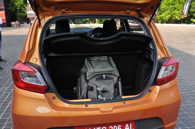 The Tiago gets a 240 litre boot. The Tiago gets a 240 litre boot.