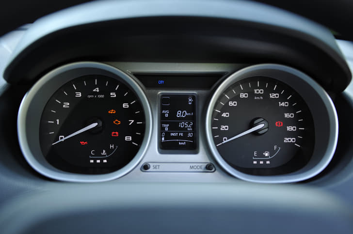 The instrument cluster gets a silver shroud.