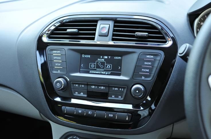 The car comes equipped with a Harman-sourced infotainment system with aux, USB and Bluetooth connectivity. The car comes equipped with a Harman-sourced infotainment system with aux, USB and Bluetooth connectivity.