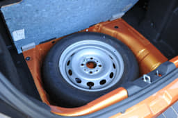 The Tiago gets a steel spare wheel.