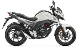 Honda CB Hornet 160R side profile view in white.