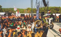 Doungie Lampkin was a class act, was controlling his bike and the crowds.