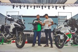 DSK Benelli's chief Shirish Kulkarni unveiled the Tornado 302 and the TRK502 at IBW.