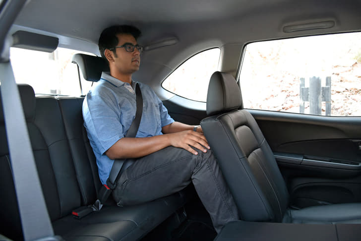 The large windows help make the third row feel airy. 