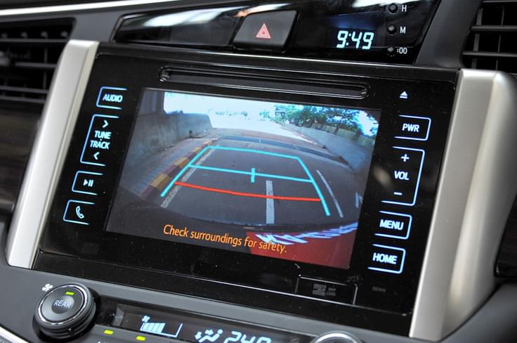 – You get rear parking sensors and a rear-view camera. Three airbags are standard on all Innovas, while Z trim cars get seven! – You get rear parking sensors and a rear-view camera. Three airbags are standard on all Innovas, while Z trim cars get seven!