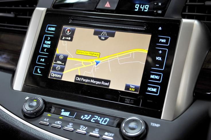 The new seven-inch touchscreen is smartly integrated and full of features, including sat-nav, a handy ‘eco meter’ and a wide variety of audio-video input. The new seven-inch touchscreen is smartly integrated and full of features, including sat-nav, a handy ‘eco meter’ and a wide variety of audio-video input.