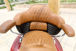 The trunk doubles up as an immense backrest for the pillion, and the luxurious rear seat also gets armrests.