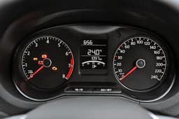 Big, clear dials are easy to read. Centrally located MID houses the fuel gauge, odometer and outside temperature readout.