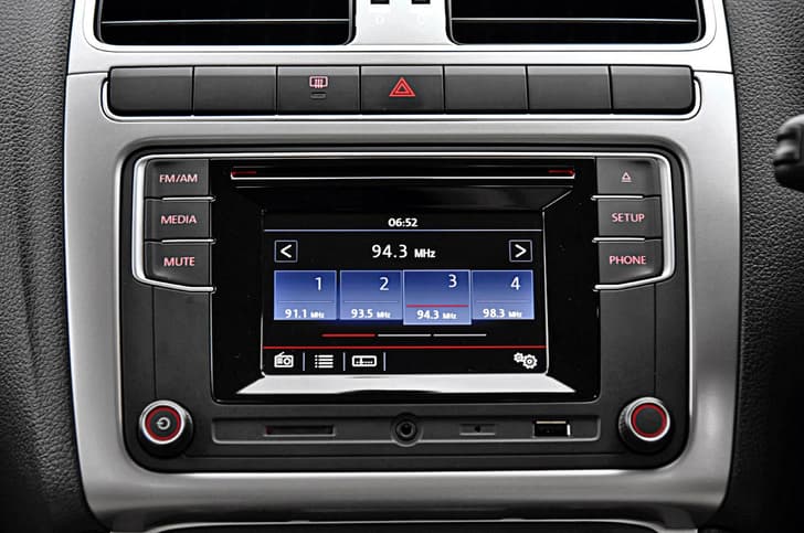 The touchscreen infotainment system, while a bit small, comes equipped with Bluetooth, USB, SD card reader and MirrorLink.