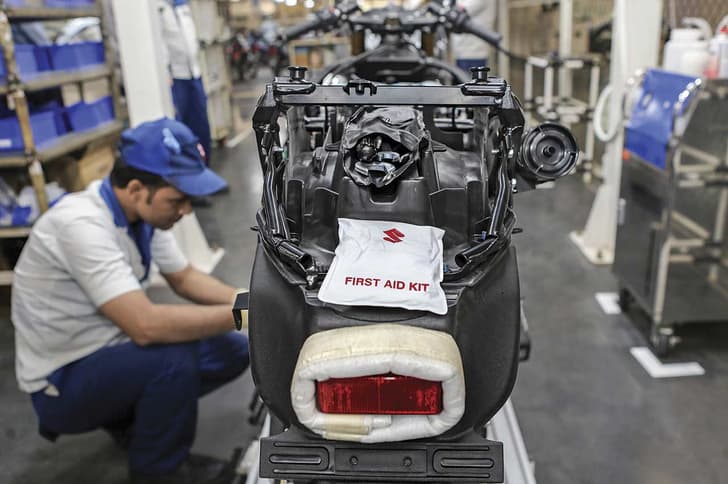 The tool kit is from Japan. However, the medical kit is for India only and is borrowed from the Gixxer.