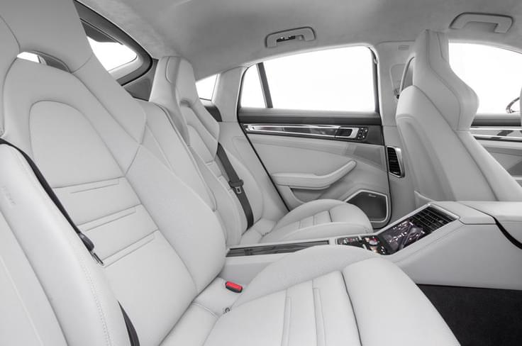 Despite the reduction in roof height at the back, Porsche says rear head room has increased, rear seats lowered a bit. Despite the reduction in roof height at the back, Porsche says rear head room has increased, rear seats lowered a bit.