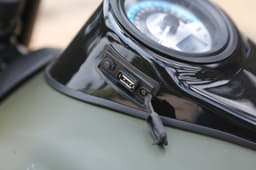 There is a handy USB port on the motorcycle, but tacky rubber and plastic bits were quite apparent on the pre-production prototype.