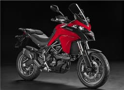 Ducati Multistrada 950 right hand side front three-quarters view in red.