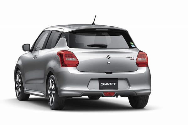 The blacked-out section on the C-pillar gives the new Swift a floating roof.