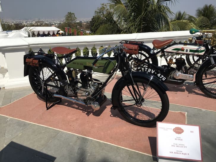 This 1914 Rudge Multi TT owned by Mr. Kiran Raju P. was the oldest motorcycle present at the show.