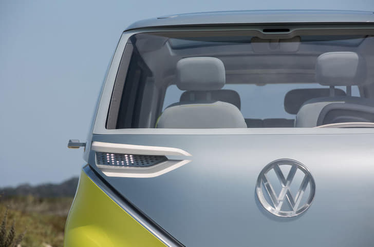The Volkswagen ID Buzz's headlamps.