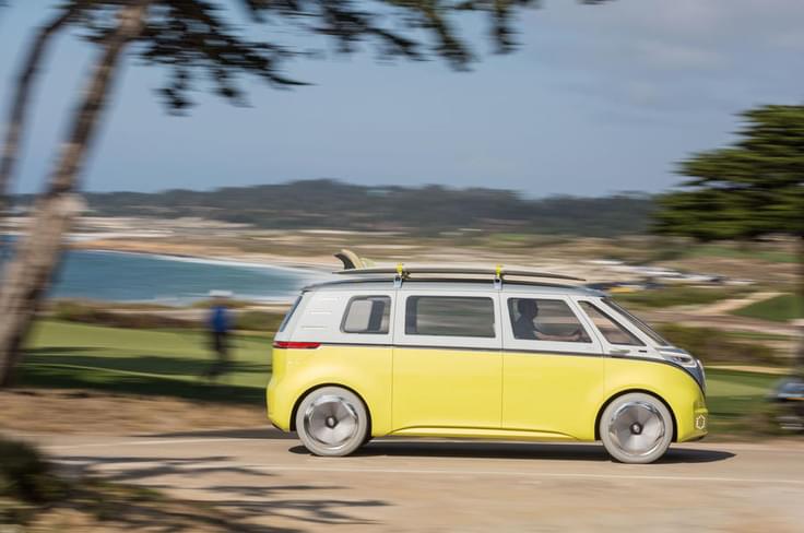 The ID Buzz is styled on the old Volkswagen Type 2, but the machine is all new, with and electric powertrain and autonomous tech. The ID Buzz is styled on the old Volkswagen Type 2, but the machine is all new, with and electric powertrain and autonomous tech.