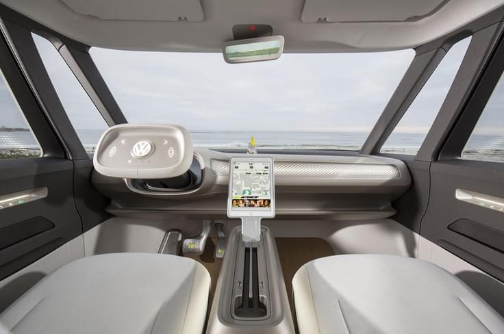 The concept features a retractable, touch sensitive steering wheel. The concept features a retractable, touch sensitive steering wheel.