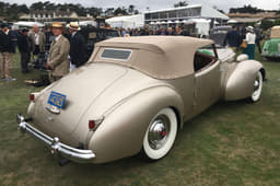 Part of the impressive Packard category, this stunning gold 1703 Super-8 was built for the cowboy actor Tom Mix in 1939.
