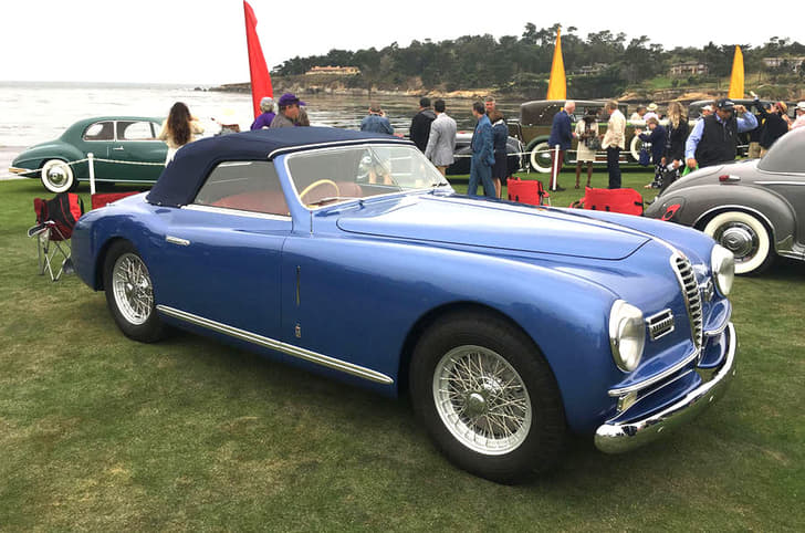 A perfectly restored Alfa Romeo cabriolet.