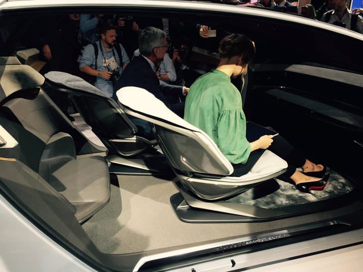 Inside the Audi Aicon concept.