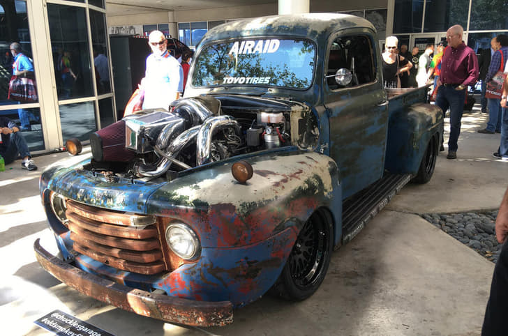 OLD SMOKEY F1 - A 1949 Ford F1 bought by Scott Birdsall, his Chuckles Garage firm didn’t change the bodyshell but plonked a 1233hp, 5.7-litre, 12-valve diesel engine.