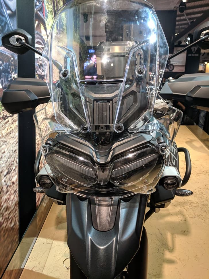 Triumph Tiger 800's new headlamps.