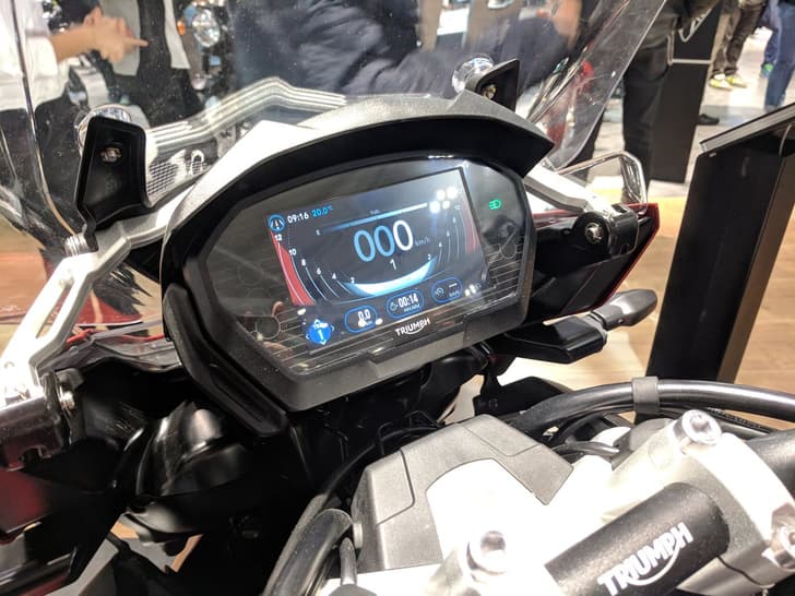 Triumph Tiger 1200's TFT instrument cluster.