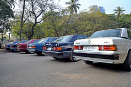 A bevy of beautiful 190Es were amongst the most modern cars at the event.