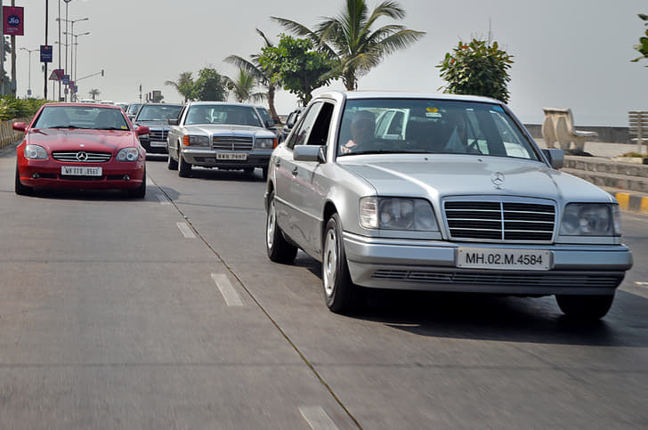 A mix of every generation of classic Mercedes turned heads on Sunday.