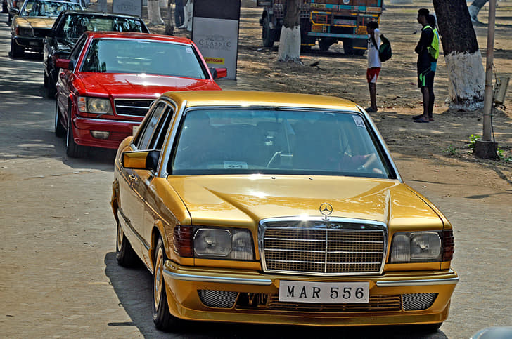 W126s were a common sight at the event.