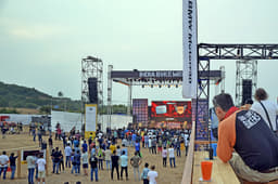 The view from the BMW Motorrad Lounge.