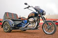 The custom built Harley-Davidson three-wheeler. The custom built Harley-Davidson three-wheeler.
