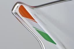 The Indian tricolour is subtly displayed on the windscreen. A great touch.
