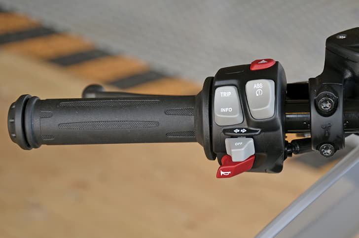 BMW R nineT Racer left hand switchgear.