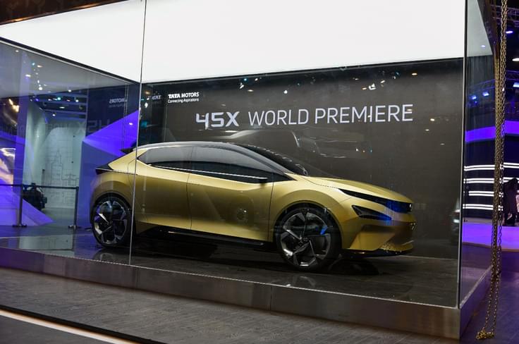 The striking Tata 45X made its debut at the Auto Expo 2018 and was on display inside a glass showcase. The striking Tata 45X made its debut at the Auto Expo 2018 and was on display inside a glass showcase.