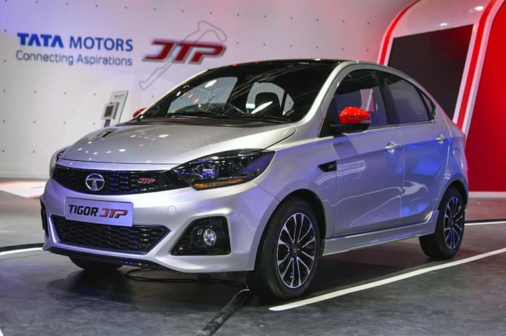 Tweaked suspension and lowering springs to make this Tigor JTP a sporty handler. Tweaked suspension and lowering springs to make this Tigor JTP a sporty handler.