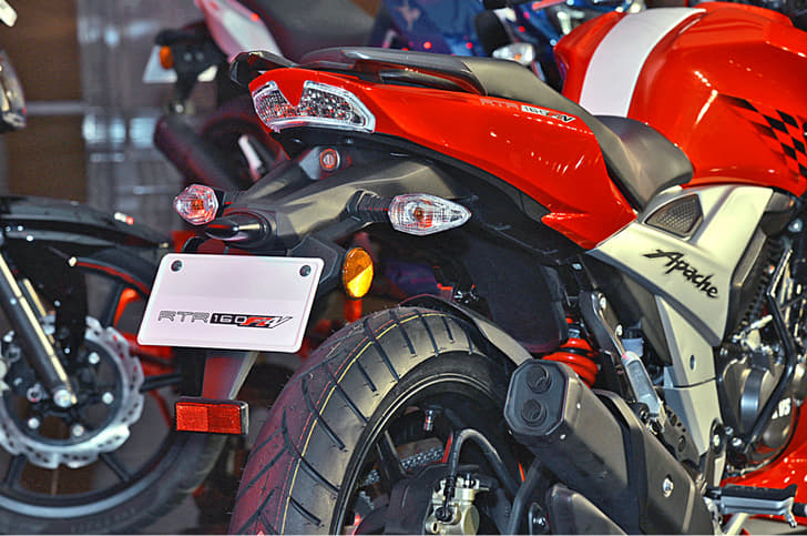 LED tail-lamps also borrowed from RTR 200.