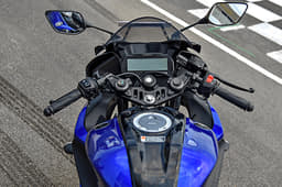 Clip-ons have been placed lower for a more sporty position.