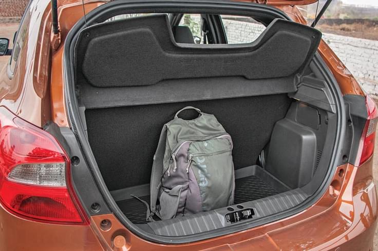 Boot is same as Figo’s which means you can fit quite a bit of luggage in here. Boot is same as Figo’s which means you can fit quite a bit of luggage in here.