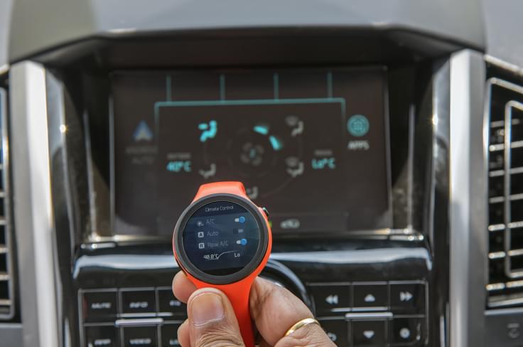 BlueSense app can now be synced with your Android or Apple smartwatch and can control several functions like audio, climate control etc. BlueSense app can now be synced with your Android or Apple smartwatch and can control several functions like audio, climate control etc.