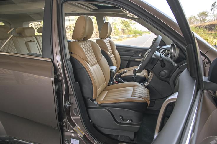 Seats are now draped in quilted tan leather upholstery which lifts the cabin Seats are now draped in quilted tan leather upholstery which lifts the cabin