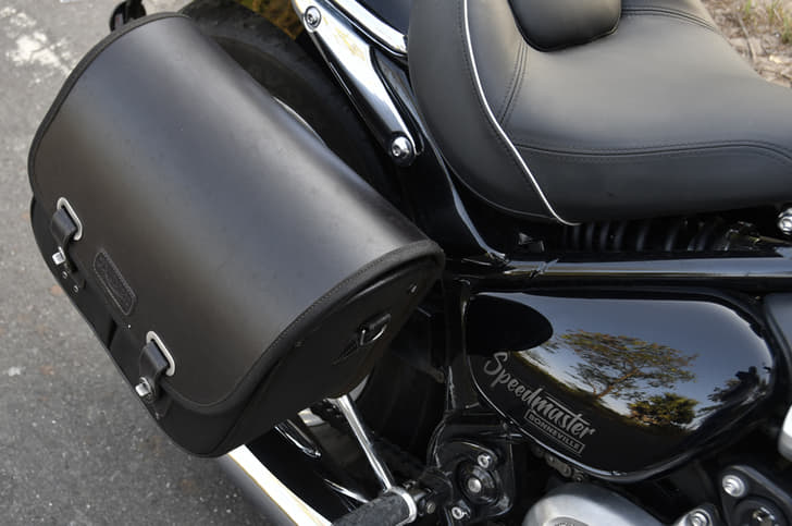 Pillion pegs hard to access due to accessory panniers.