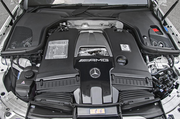 Mercedes Benz E Class Open Bonnet Engine Shot