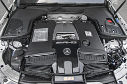 Mercedes Benz E Class Open Bonnet Engine Shot Mercedes Benz E Class Open Bonnet Engine Shot